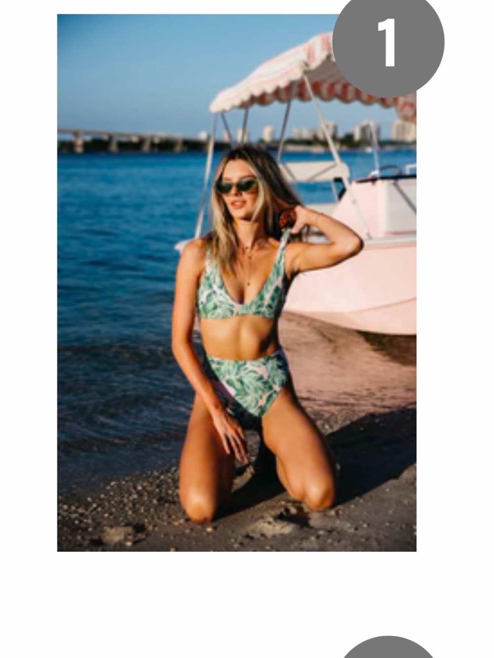 SKATIE Green Tropical High-Waist Bikini Set - Women Swim